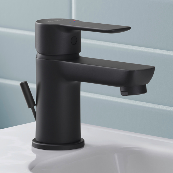 Duravit D Code Small Basin Mixer Tap with Pop Up Waste   Matt Black