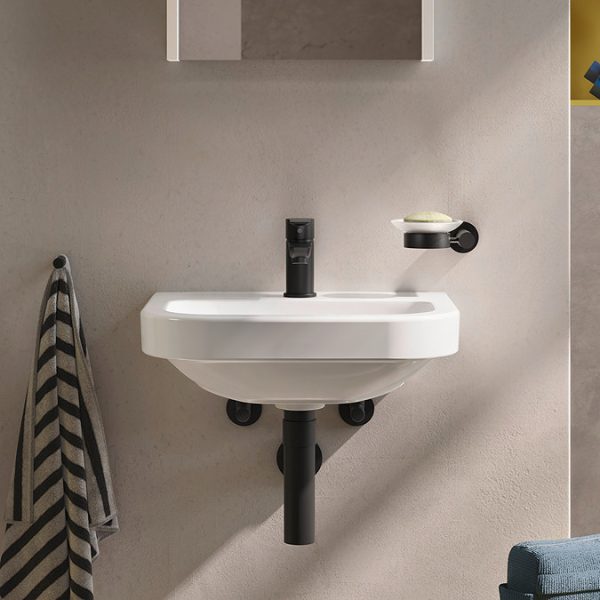 Duravit D Code Small Basin Mixer Tap   Matt Black - Image 2