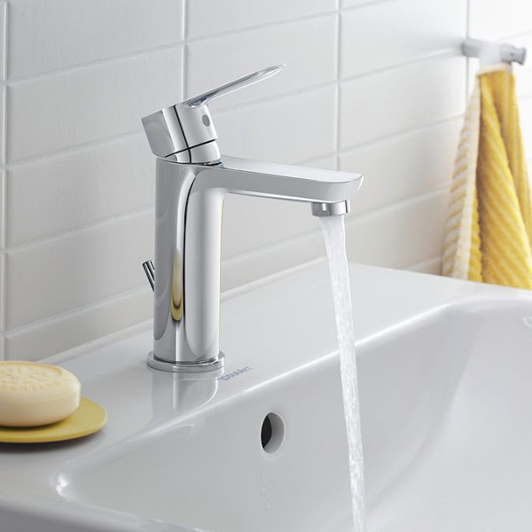 Duravit D Code Medium Basin Mixer Tap with Pop Up Waste   Chrome - Image 3