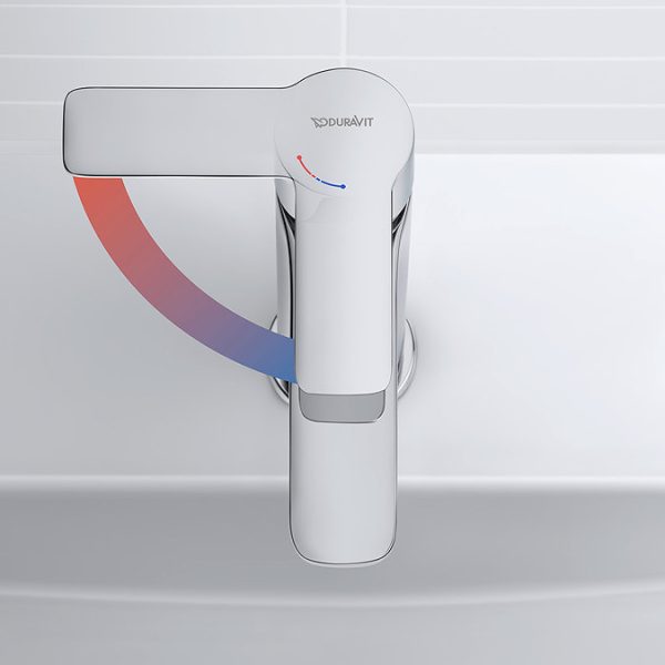 Duravit D Code Medium Basin Mixer Tap with Pop Up Waste   Chrome - Image 2