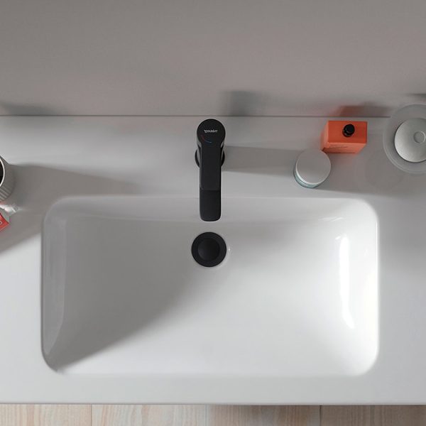 Duravit D Code Medium Basin Mixer Tap with Pop Up Waste   Matt Black - Image 4
