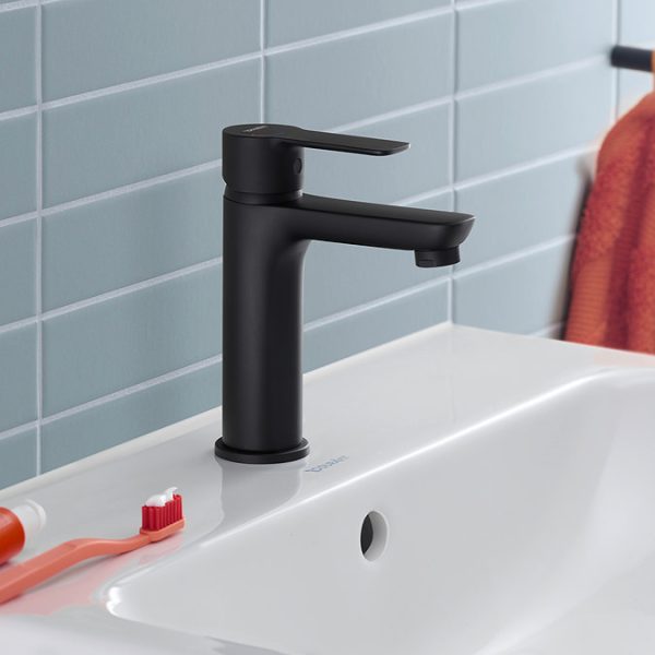 Duravit D Code Medium Basin Mixer Tap   Matt Black - Image 3
