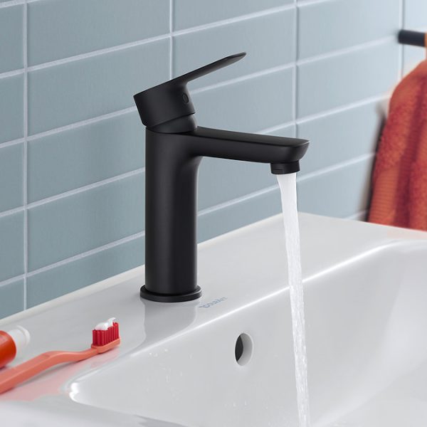 Duravit D Code Medium Basin Mixer Tap   Matt Black - Image 4