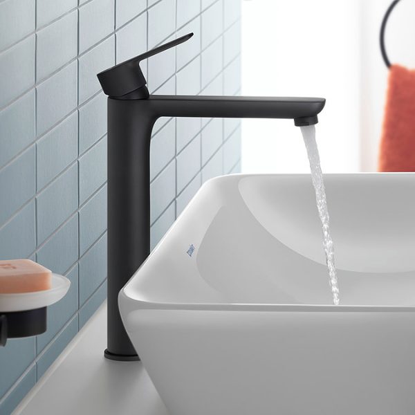Duravit D Code Large Basin Mixer Tap   Matt Black - Image 3