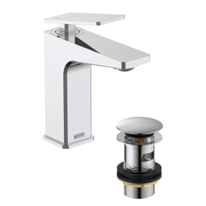 Bristan Delgado Eco Start Basin Mixer with Clicker Waste   Chrome