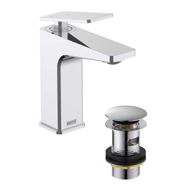 Bristan Delgado Eco Start Basin Mixer with Clicker Waste   Chrome