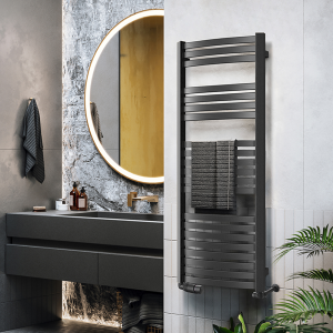 Terma Dexter Matt Black Heated Towel Rail 1220 x 500mm