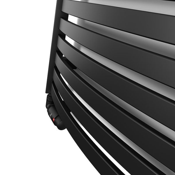 Terma Dexter Matt Black Heated Towel Rail 1220 x 500mm - Image 2