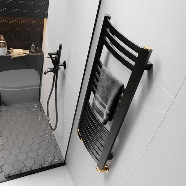 Terma Dexter Matt Black Heated Towel Rail 860 x 400mm - Image 3