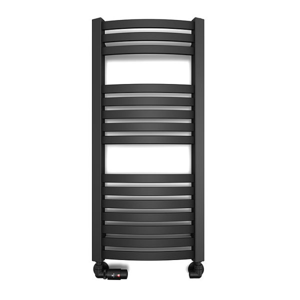 Terma Dexter Matt Black Heated Towel Rail 860 x 400mm - Image 4