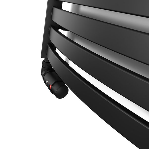 Terma Dexter Matt Black Heated Towel Rail 860 x 400mm - Image 2