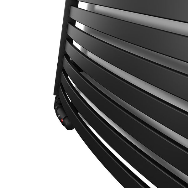Terma Dexter Matt Black Heated Towel Rail 1760 x 500mm - Image 2