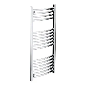 Diamond Curved Heated Towel Rail   W400 x H1000mm   Chrome