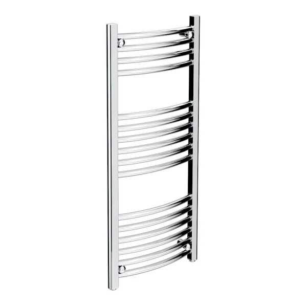 Diamond Curved Heated Towel Rail   W400 x H1000mm   Chrome