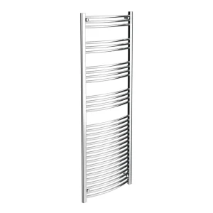 Diamond Curved Heated Towel Rail   W600 x H1800mm   Chrome