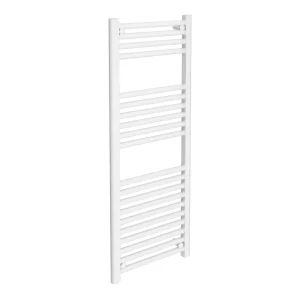 Diamond Heated Towel Rail   W400 x H1200mm   White   Straight