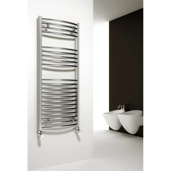 Reina Diva Curved Towel Rail   Chrome