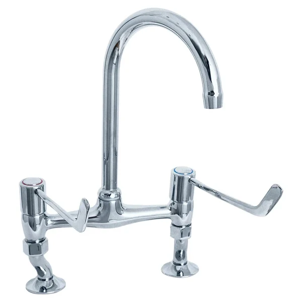 Deva   6" Lever Bridge Sink Mixer with Adjustable centres