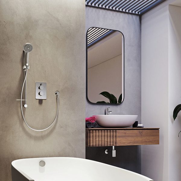 Aqualisa Dream Square Thermostatic Mixer Shower with Adjustable Head and Bath Fill - Image 3