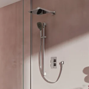 Aqualisa Dream Square Thermostatic Mixer Shower with Adjustable and Wall Fixed Heads