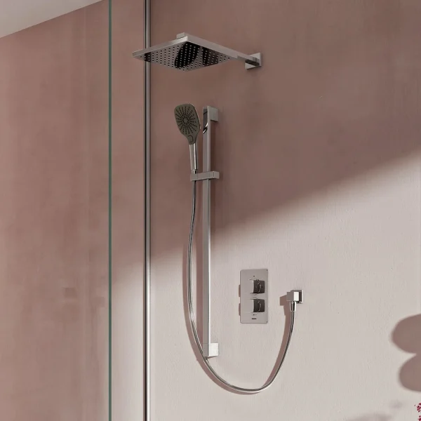 Aqualisa Dream Square Thermostatic Mixer Shower with Adjustable and Wall Fixed Heads