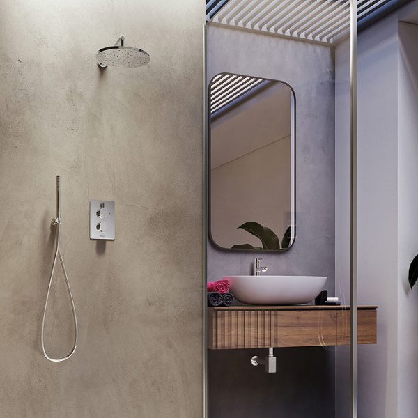Aqualisa Dream Round Thermostatic Mixer Shower with Hand Shower and Wall Fixed Head - Image 6