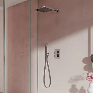 Aqualisa Dream Square Thermostatic Mixer Shower with Hand Shower and Wall Fixed Head