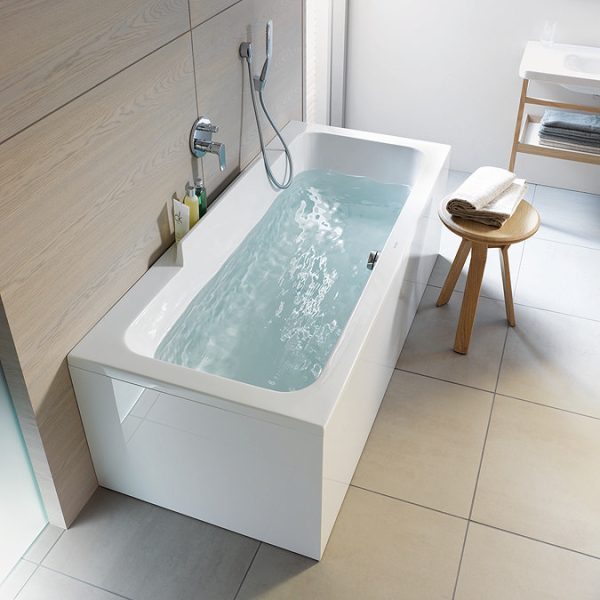 Duravit DuraStyle Rectangular Bath with Backrest Slope Left + Support Feet 1700 x 750mm - Image 3