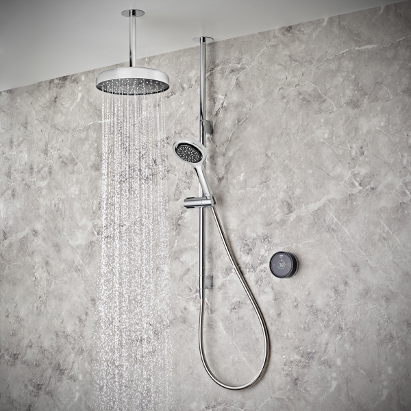 Mira Platinum Dual Outlet Ceiling Fed Digital Shower   High Pressure