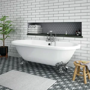 Duke 1695 Double Ended Roll Top Bath + Chrome Leg Set