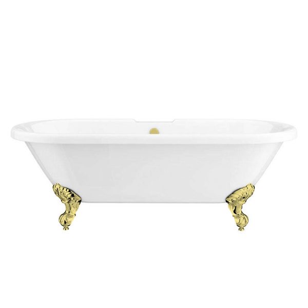 Duke 1695 Double Ended Roll Top Bath + Brushed Brass Leg Set - Image 6