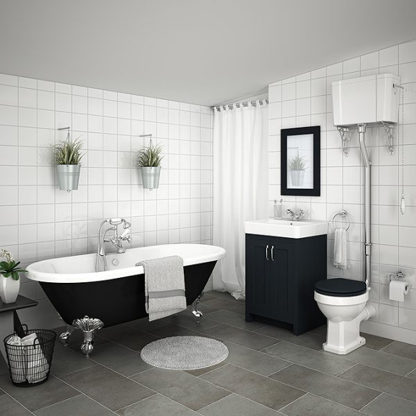 Duke Black 1695 Double Ended Roll Top Bath w. Ball + Claw Leg Set - Image 4