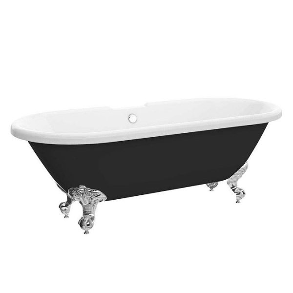 Duke Black 1695 Double Ended Roll Top Bath w. Ball + Claw Leg Set - Image 2