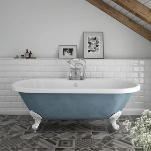 Duke Blue 1695 Double Ended Roll Top Bath w. Ball + Claw Leg Set