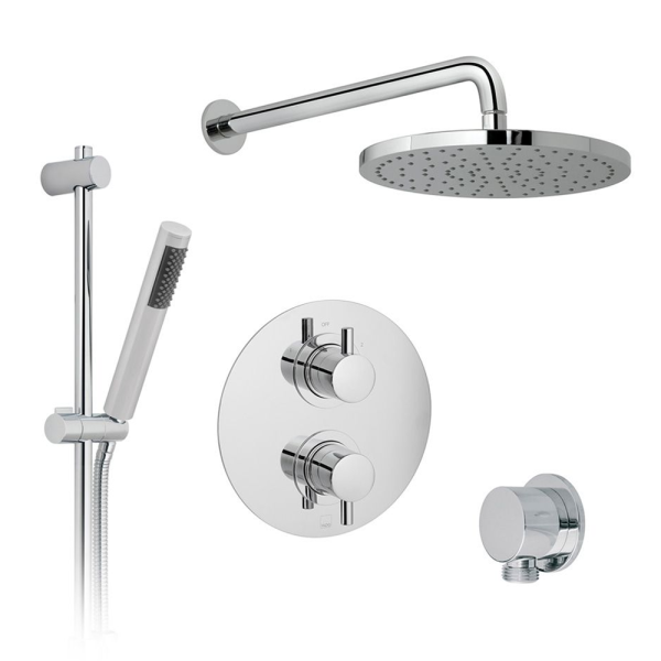 Vado Celsius Concealed 2 Outlet Thermostatic Shower Pack with Adjustable Riser Rail