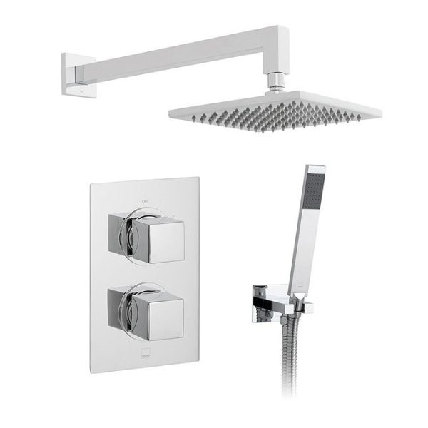 Vado Mix Concealed 2 Outlet Square Thermostatic Shower Pack - Image 2