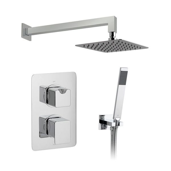 Vado Phase Concealed 2 Outlet Square Thermostatic Shower Pack - Image 4