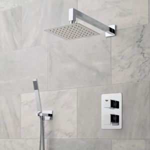 Vado Phase Concealed 2 Outlet Square Thermostatic Shower Pack
