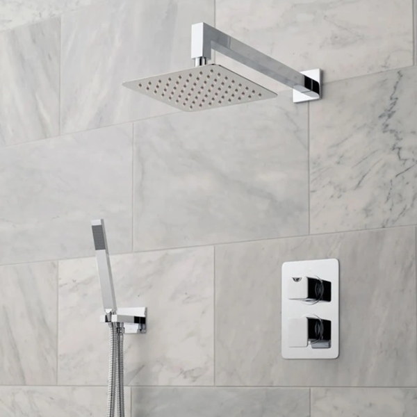 Vado Phase Concealed 2 Outlet Square Thermostatic Shower Pack