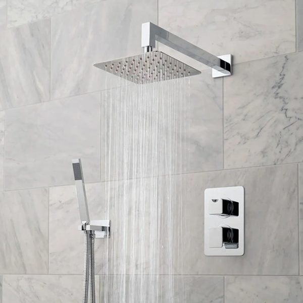 Vado Phase Concealed 2 Outlet Square Thermostatic Shower Pack - Image 3
