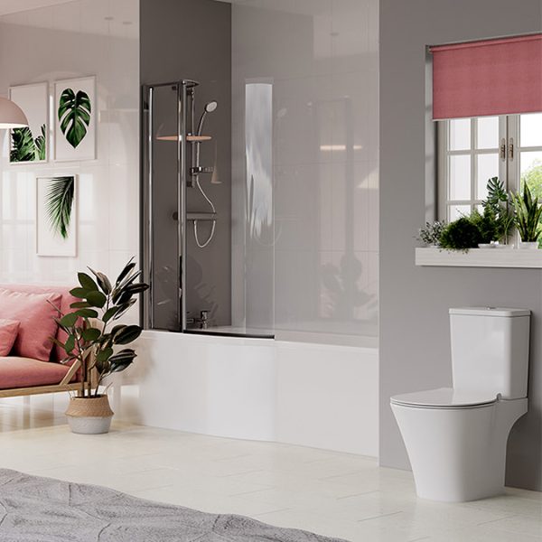 Ideal Standard Connect Air 1700mm P Shaped Shower Bath - Image 3