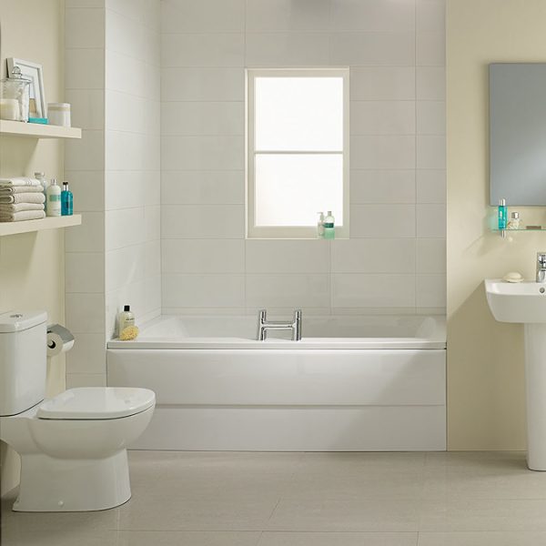 Ideal Standard Tempo Cube 1700 x 750mm 0TH Double Ended Idealform Bath - Image 4