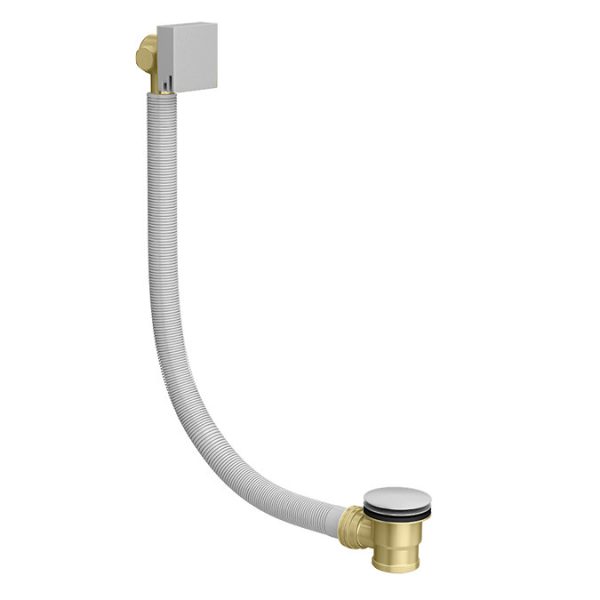 Milan Deck Bath Side Valves with Square Freeflow Bath Filler - Image 2