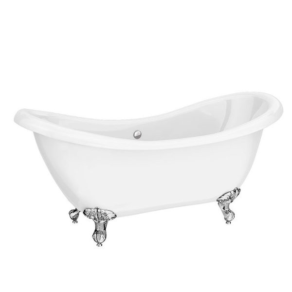 Earl 1750 Double Ended Roll Top Slipper Bath + Chrome Leg Set - Image 4