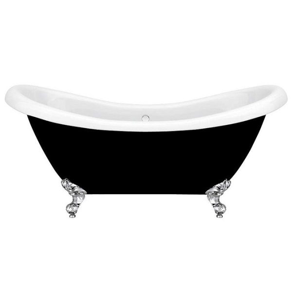 Earl Black 1750 Double Ended Roll Top Slipper Bath w. Ball + Claw Leg Set - Image 3