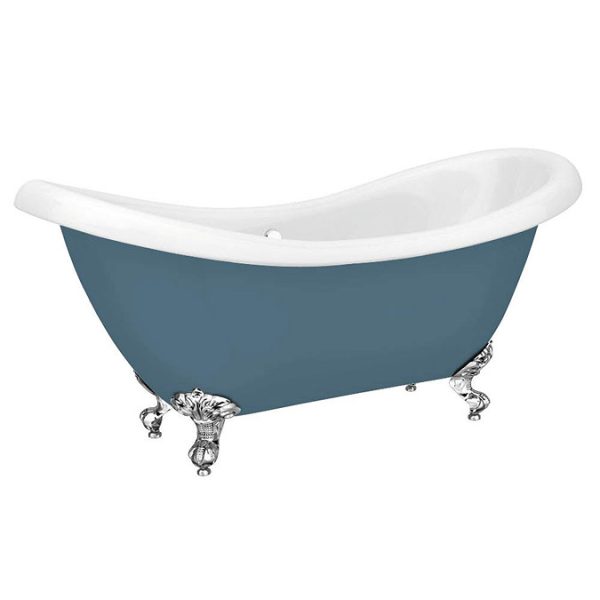 Earl Blue 1750 Double Ended Roll Top Slipper Bath w. Ball + Claw Leg Set - Image 2
