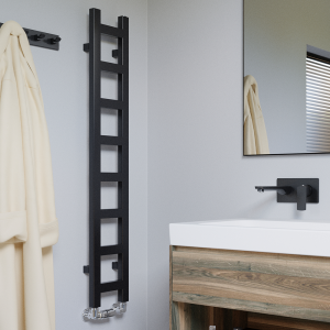 Terma Easy Matt Black Heated Towel Rail 1280 x 200mm