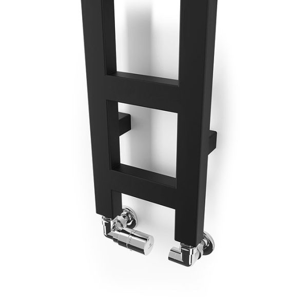 Terma Easy Matt Black Heated Towel Rail 1280 x 200mm - Image 2