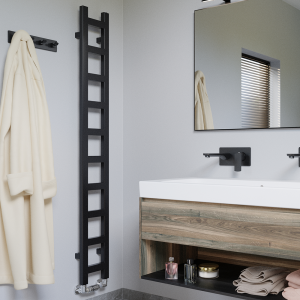 Terma Easy Matt Black Heated Towel Rail 1600 x 200mm