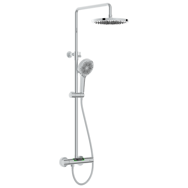 EcoDelux LED Energy Smart Meter Thermostatic Shower   Chrome